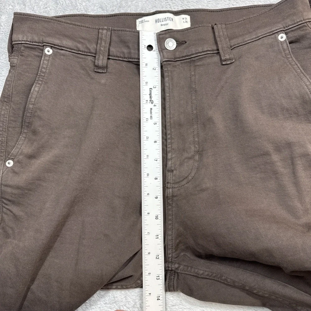 Hollister Baggy Carpenter Pants Jeans Men 31x30 (Fits 33X28) Brown Stretch